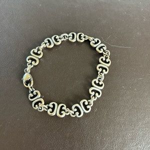 Retired James Avery Sterling Silver Scrolled Link Bracelet